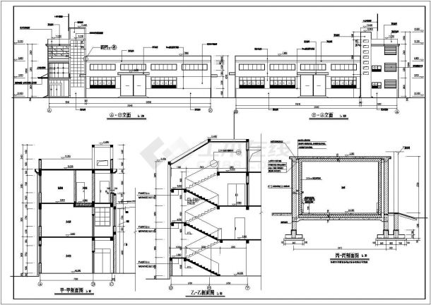 某地3层框架结构食品厂办公楼及厂房建筑方案设计-图二