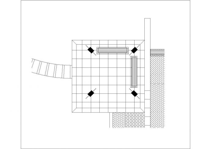 某钢混凝土花架结构设计图，共2张_图1