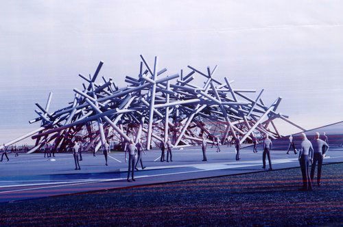 【合肥】某展示馆钢结构设计图_图1
