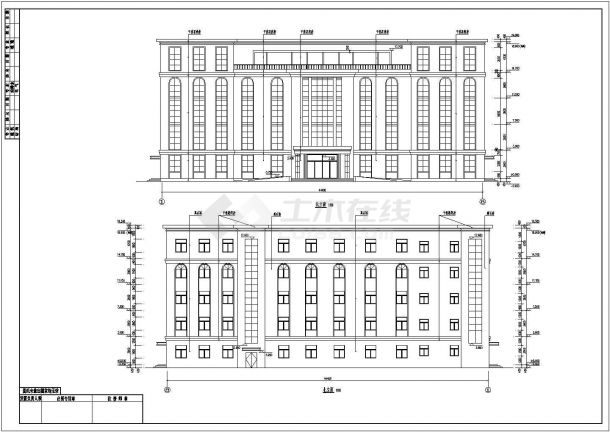 某地区5层框架结构办公楼建筑设计方案图-图一