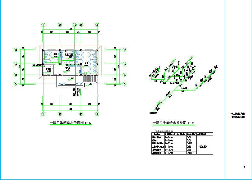 某村创3A景区旅游公厕建设工程给排水设计图纸（砖混结构，地上1层，建筑面积75平方米）