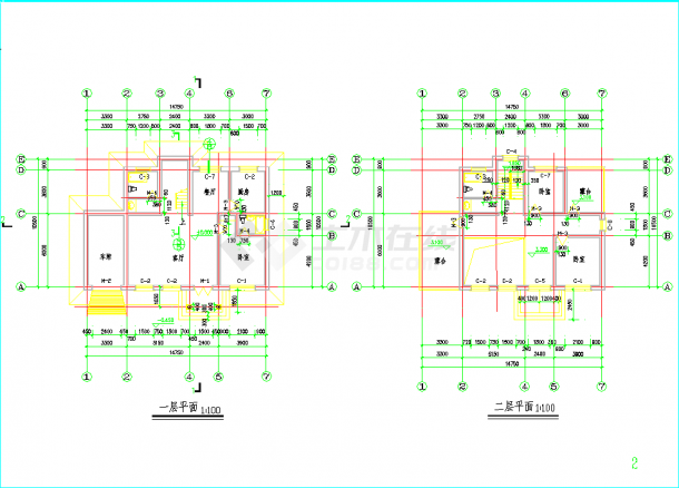 农村别墅建筑结构设计全套CAD图纸（地上2层）-图一