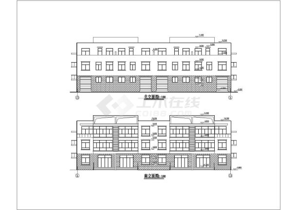 某地区某三层联排别墅建筑设计施工图-图一