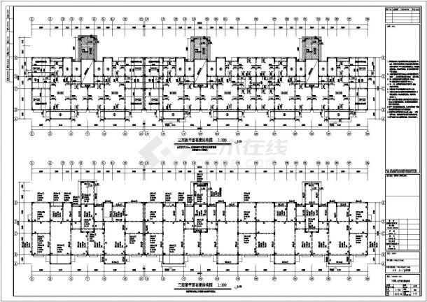 [山东]地上七层异形柱框架结构住宅楼结构施工图（地下三层）-图一
