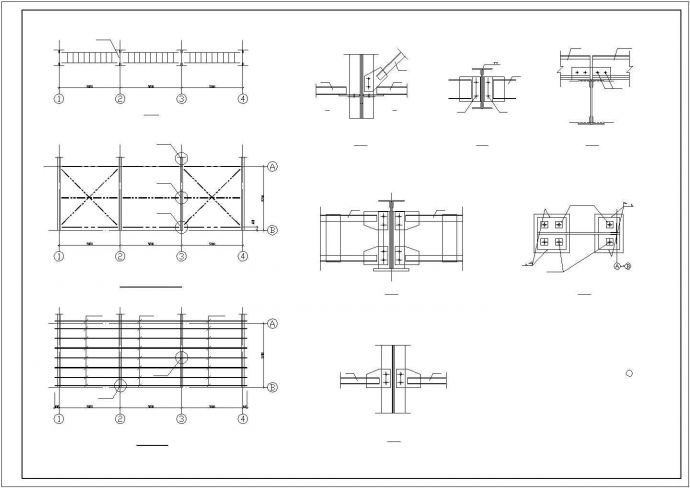 各类型钢结构雨棚CAD参考图_图1