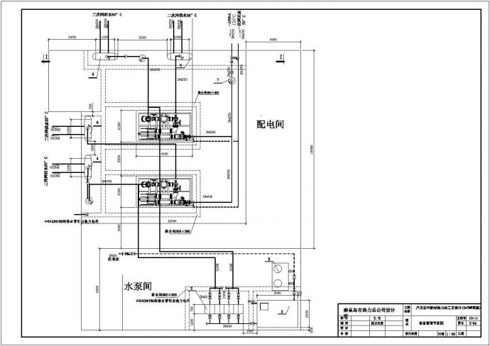 某地区换热站工艺流程设计施工图纸_图1