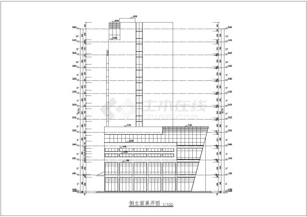 某地某12层框架结构学校综合楼设计方案图-图二