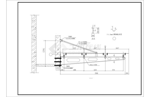 雨棚钢结构设计CAD参考图-图二
