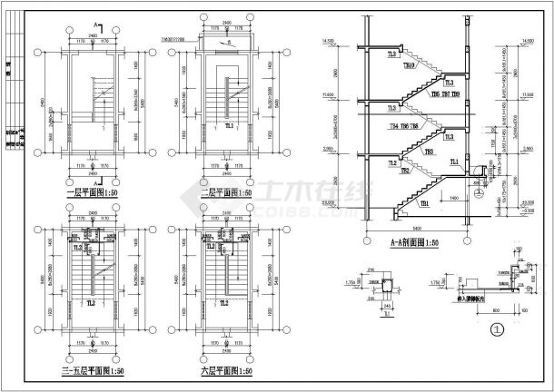 某地六层框架结构住宅楼结构施工图-图一