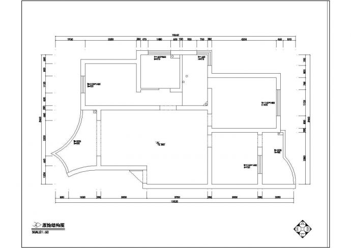 某三室两厅一卫室内装修设计施工图_图1