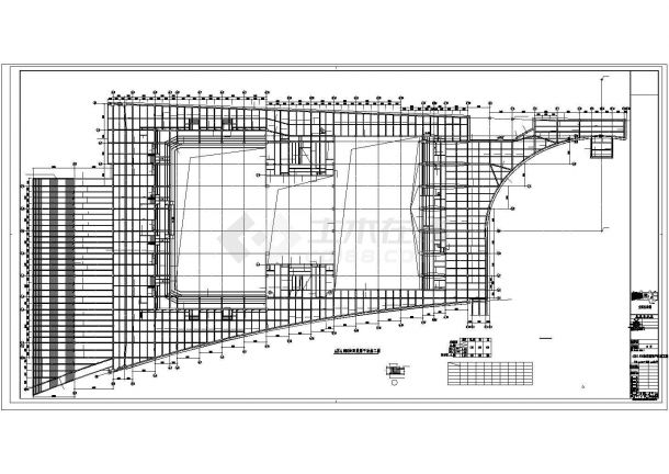 [四川]大底盘地下室框架与框剪结构大型文化体育中心结构施工图（网架结构屋面）-图二