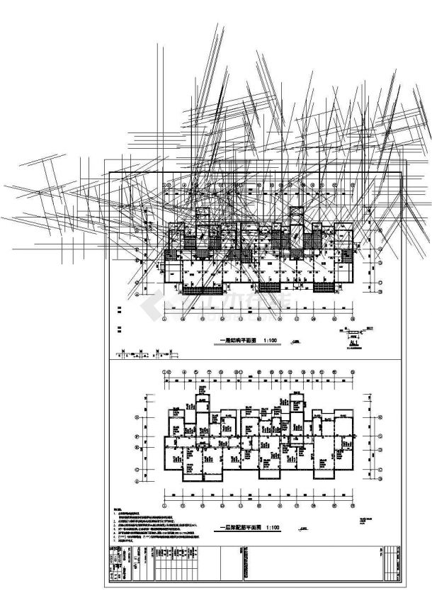 [山东]七层异形柱框架结构住宅楼结构施工图-图一