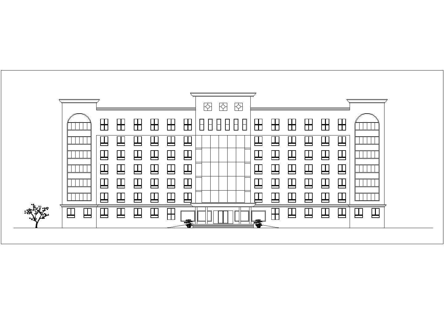 某地区一星级宾馆建筑方案设计图纸