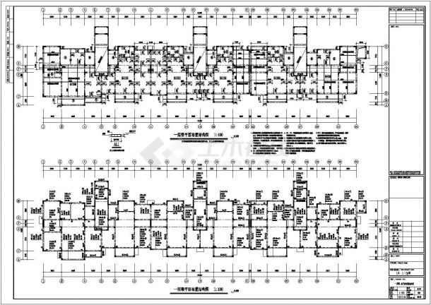 [山东]七层异形柱框架结构住宅楼结构施工图（地下三层）-图一
