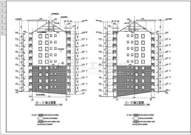 某地九层框架结构住宅楼建筑设计施工图-图二