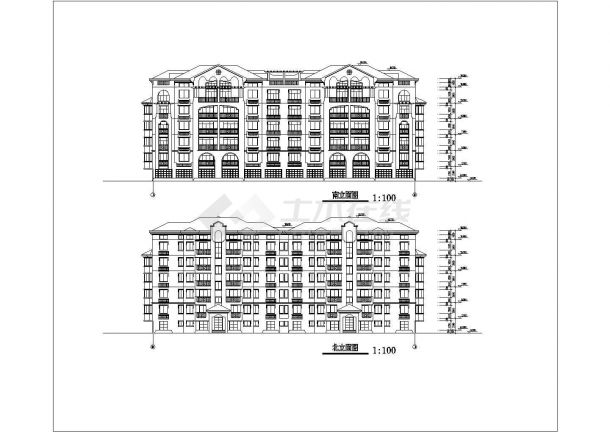 某地五层框架结构住宅楼建筑设计方案图-图一