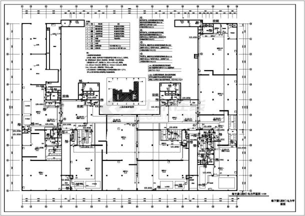 [浙江]医科大学校园工程电气施工图（图书馆、会堂、风雨操场、地下室）-图二