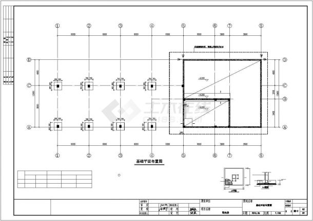 单层框架结构学校配电房结构施工图（含建筑图）-图一