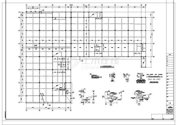 某L形框架结构厂房结构设计施工图纸-图二