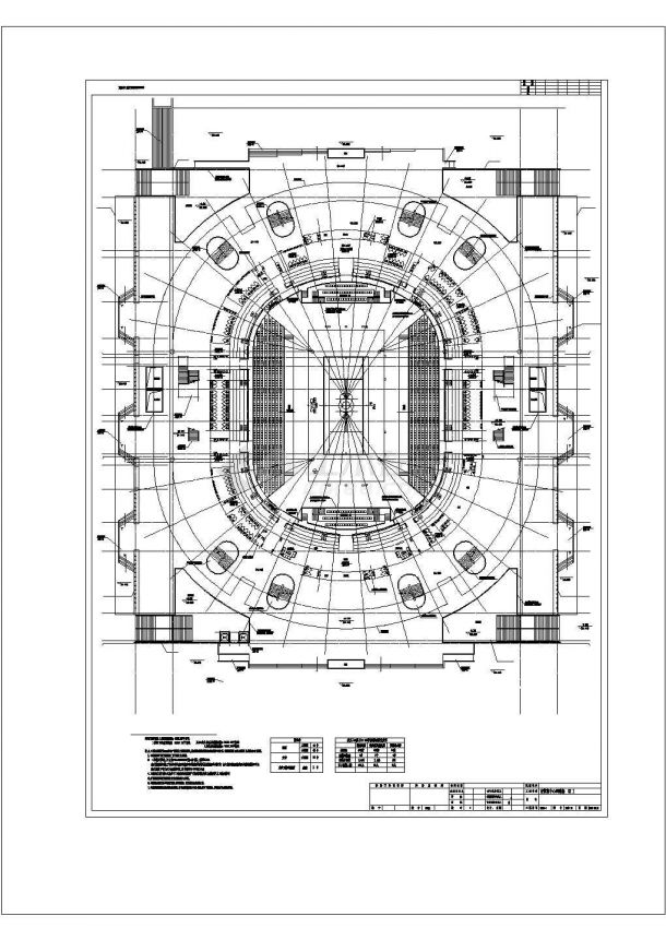 [大连]9628席体育中心网球场建筑结构施工图（全运会场馆）-图一