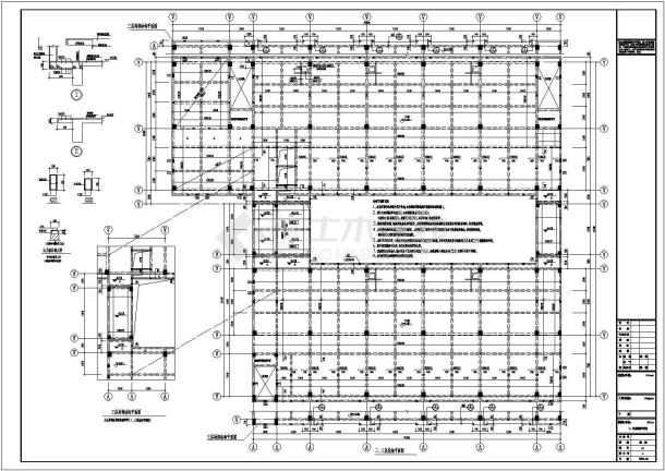 三层框架结构综合实验楼施工图，带一层地下室-图一