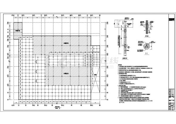 三层框架结构综合实验楼施工图，带一层地下室-图二