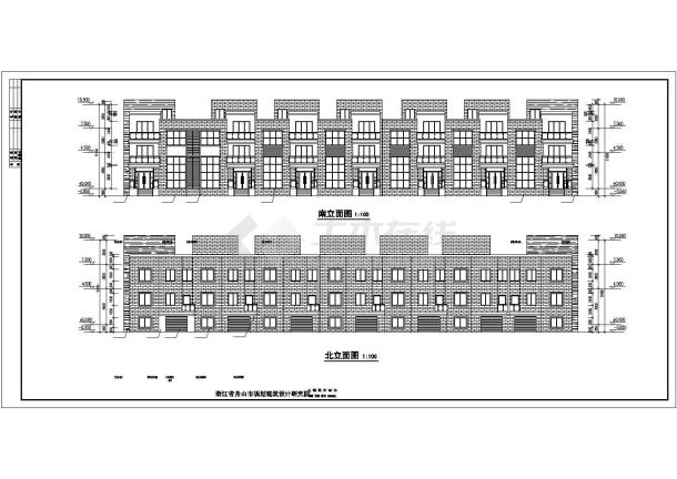 某地三层带夹层联排别墅建筑设计施工图-图一