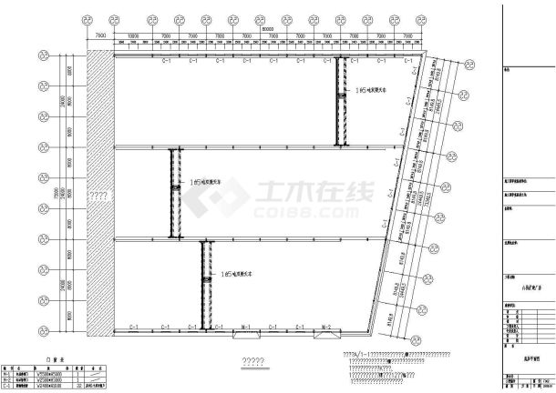 72*80单层门式刚架结构扩建厂房结构施工图-图一