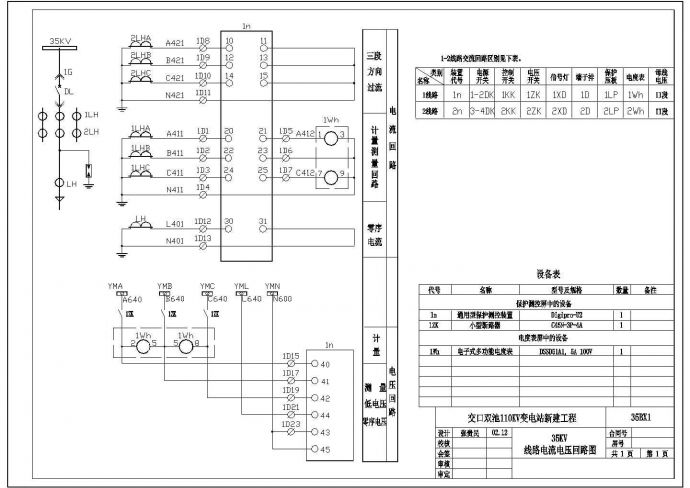 某110KV变电站工程综合自动化系统设备二次图纸_图1