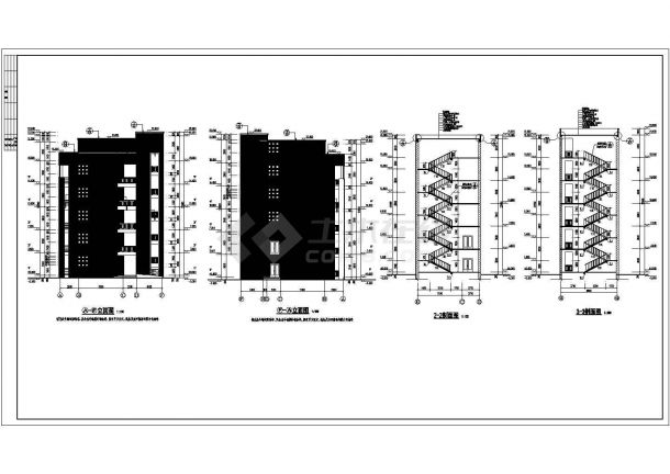 某学校五层砌体结构学生宿舍楼建筑设计施工图-图二