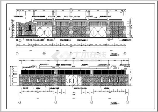 某地现代化大型多功能厅室内施工图-图一