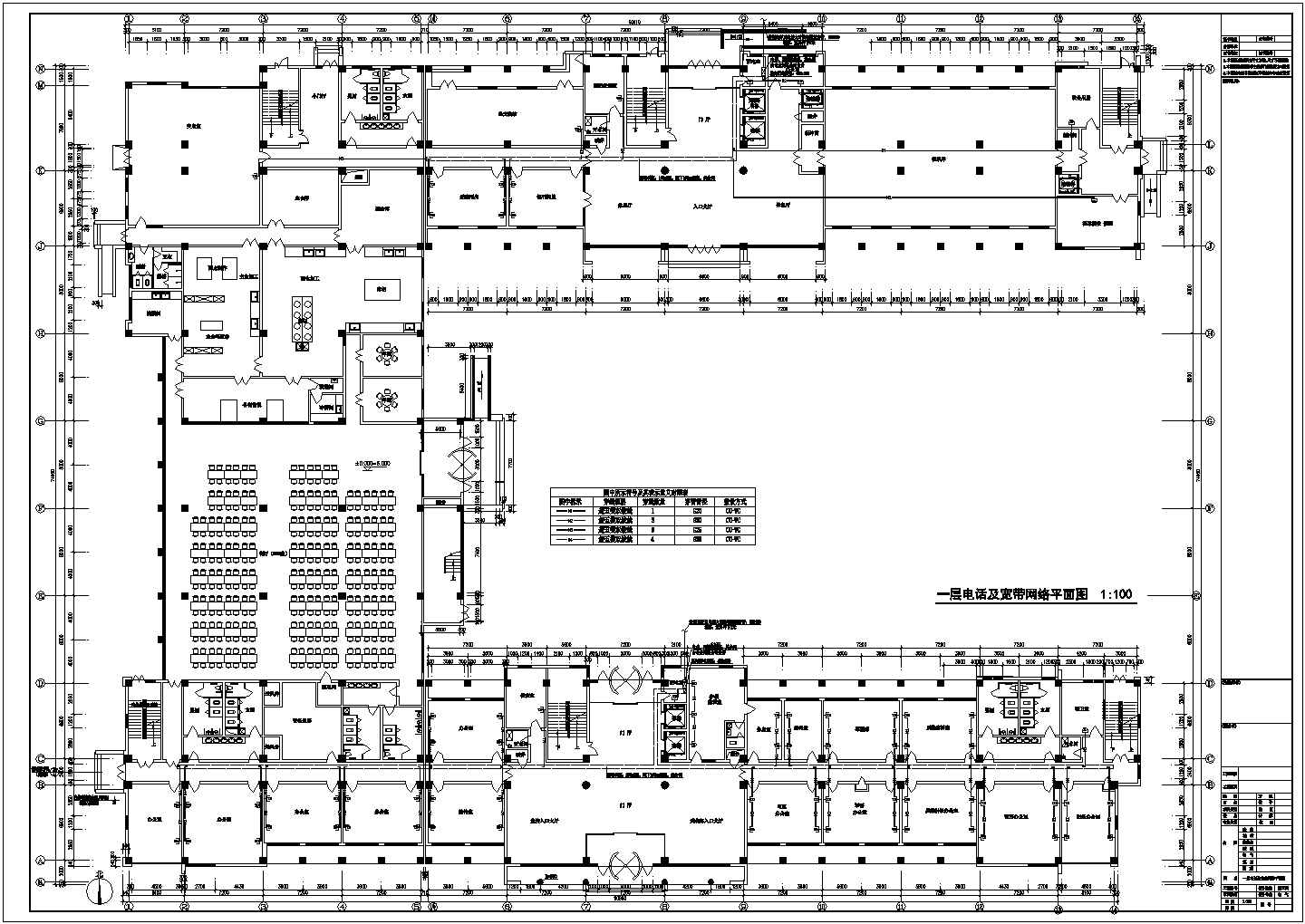 某办公楼安装工程弱电部分设计图纸（共6张图）