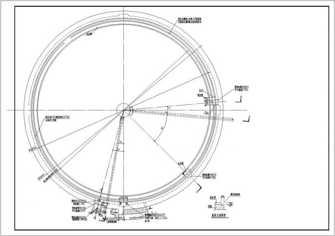 某大型预应力圆型水池（直径33m）结构图纸_图1
