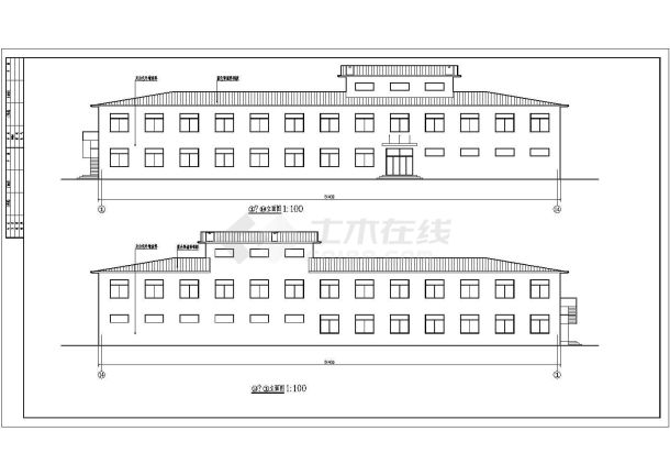 某工厂两层砖混结构宿舍楼建筑设计施工图-图一