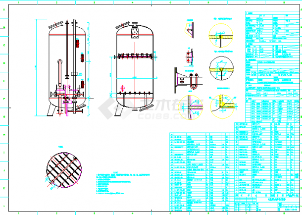 某公司设计逆流再生钠离子交换器总装CAD图纸-图一