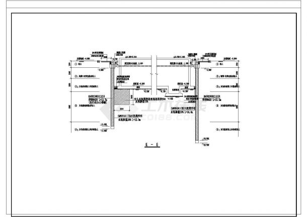 某桩基础基坑围护设计结构施工图，共9张-图一