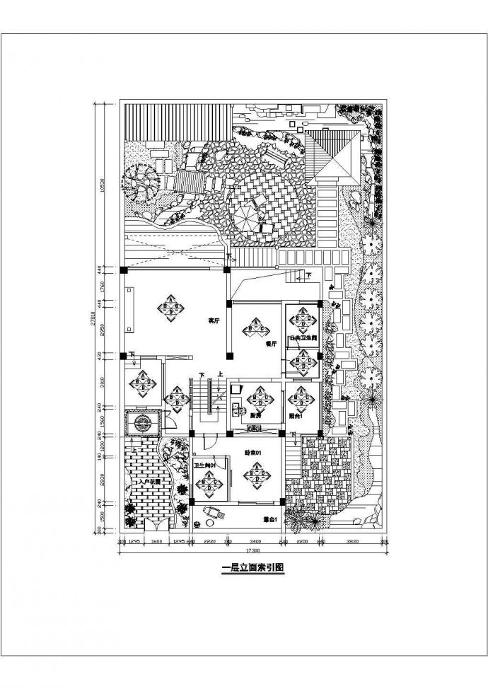 某地中式风格二层别墅装修设计施工图_图1