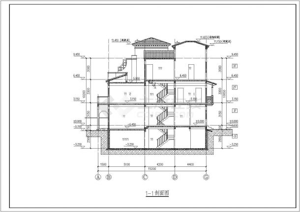 某框剪双拼别墅全套结构设计图（含建筑设计）-图二