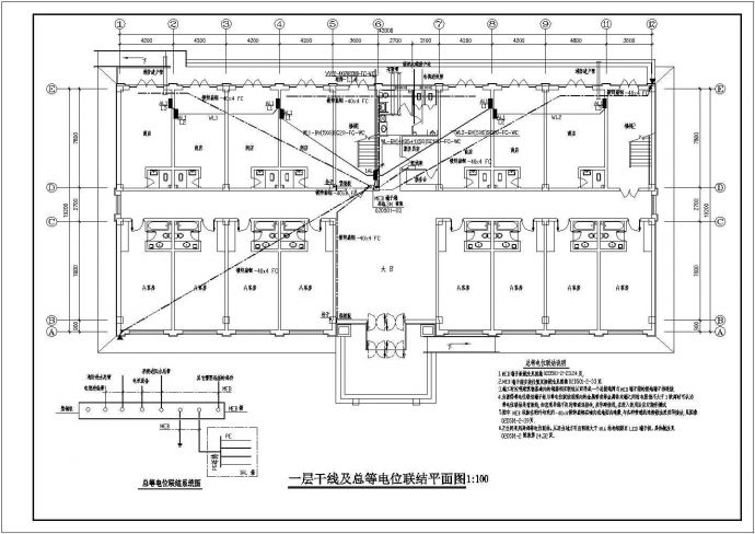 2306㎡某三层框架结构酒店电气设计施工图纸_图1