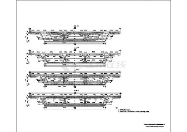 某地铁高架区间20+22.5+20m连续梁结构图-图二
