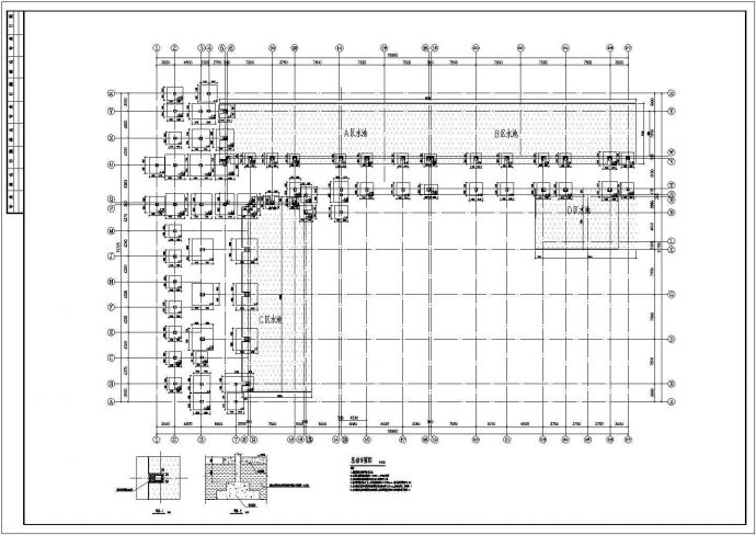 框架结构小型冷却工业厂房施工图（桩基础，共14张）_图1