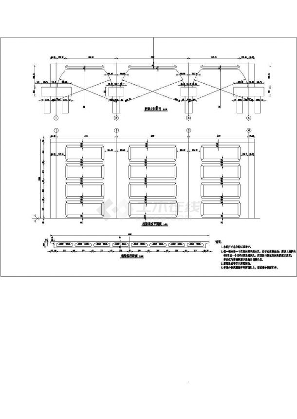 10+12+10m三跨连续箱梁景观拱桥设计图-图一