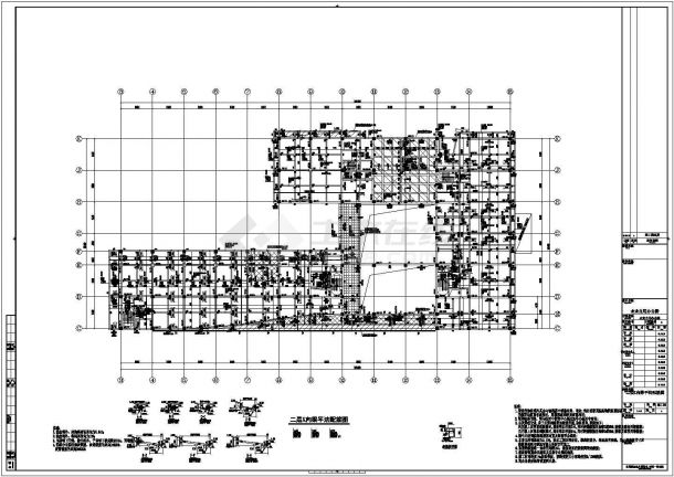 【上海】五层框架结构办公楼结构设计施工图（7度抗震）-图二