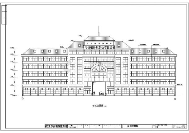 义乌市某企业6层混凝土框架结构办公楼建筑施工图纸-图二