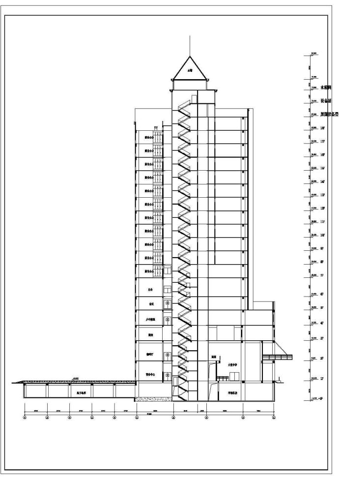某地18层框架结构酒店建筑设计施工图_图1