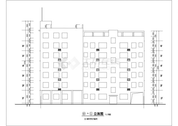 某地六层框架结构办公综合楼建筑设计扩初图-图二