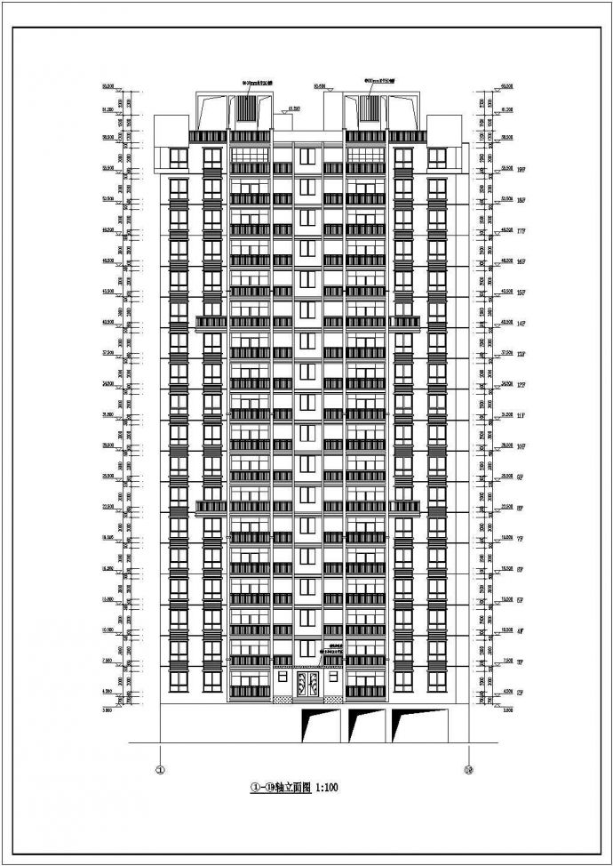 某小区四套高层住宅楼建筑设计施工图_图1