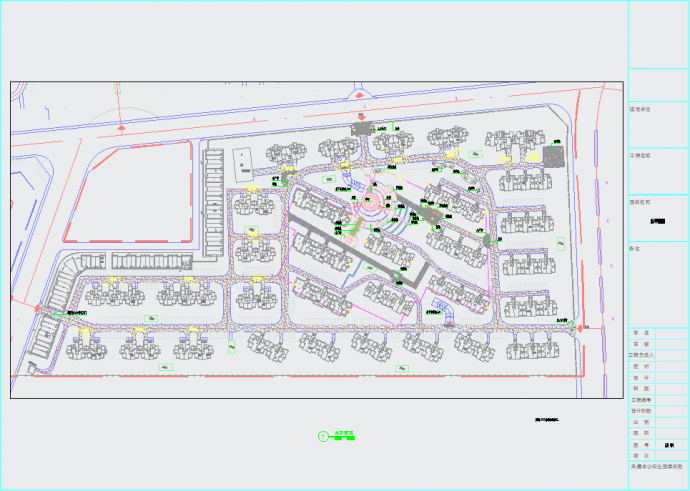 某现代风格简约居住区绿化规划设计施工图_图1