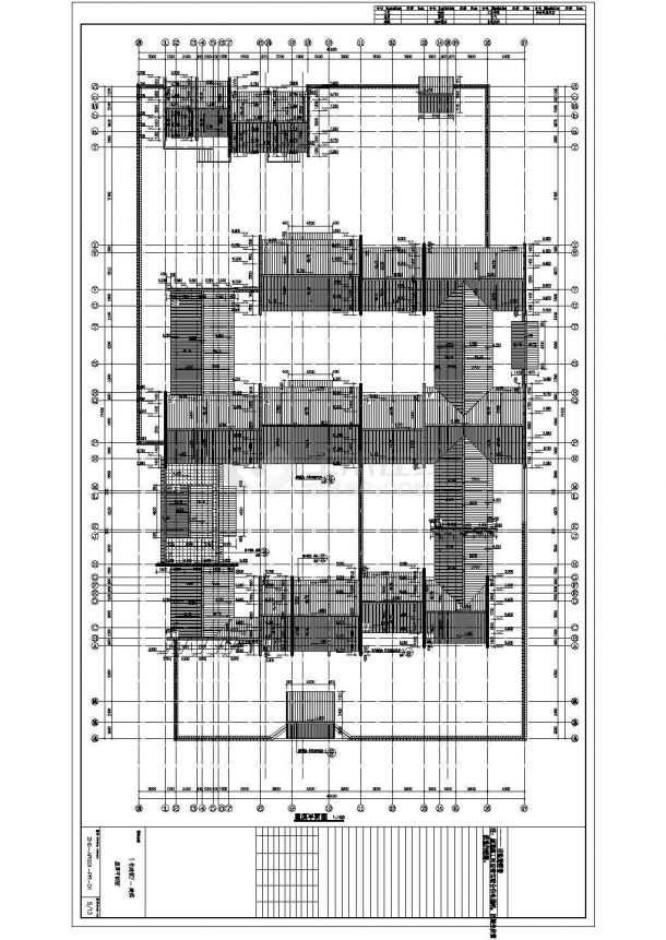 [山东]框架结构古建筑大院结构图-图二