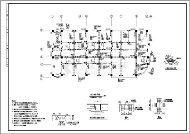 [四川]四层框架结构综合活动中心及敬老院结构施工图-图二